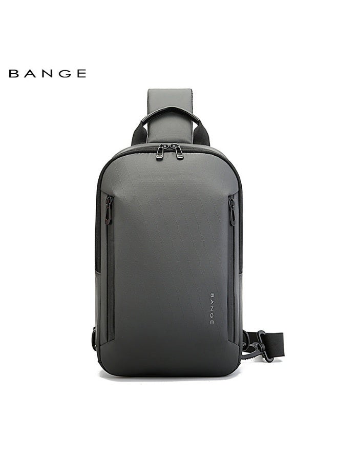 BANGE 3077 Grey Hot Selling Wholesale Lightweight Everyday Sling Chest Bag Waterproof Minimalist Ergonomic Crossbody Bag for Men - Image 4